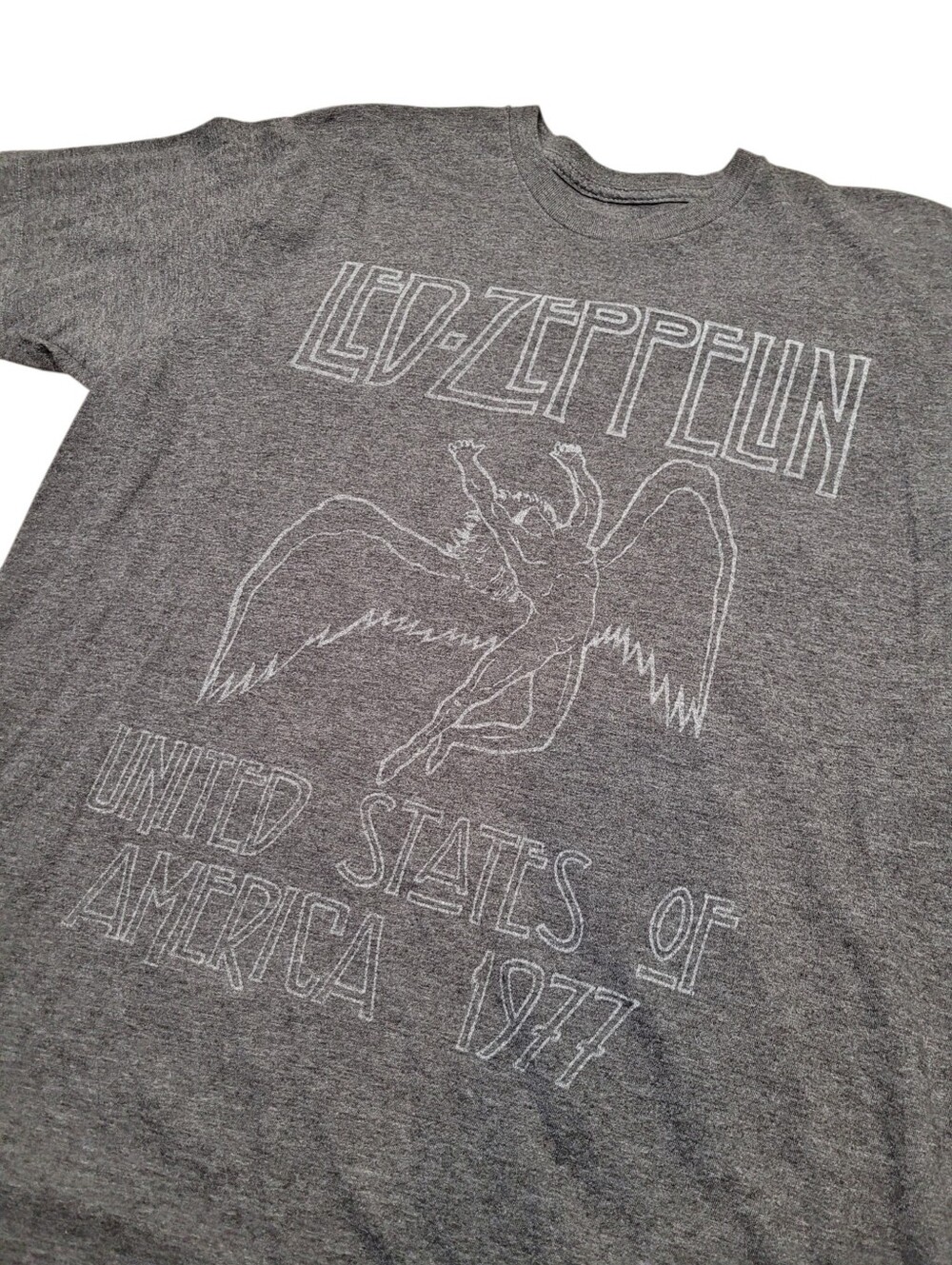 Led Zeppelin Grey Graphics Tee T-shirt Top Size: Large